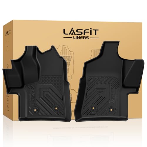 LASFIT Floor Mats for Ford Transit 2022-2026 Vinyl Floor w/Posts Only, Transit 150/250/350/350HD All Weather TPE Protector, Full Coverage Floor Liners for Transit-150 250 350 350HD Accessories - style: 8) Transit| 20-26 | 1st Row Vinyl Floor Only
