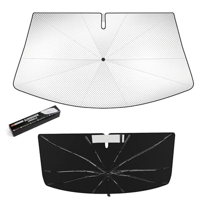 Windshield Sun Shade Umbrella for Dodge RAM 1500 2019-2025 2026,Heat Blocking Keep Car Cool,UV Protection Windshield Sunshade, Emergency Rain Shield&Dashboard Protector-Thickened ICY Silver - size: For Dodge RAM 1500 2019-2026-ICY