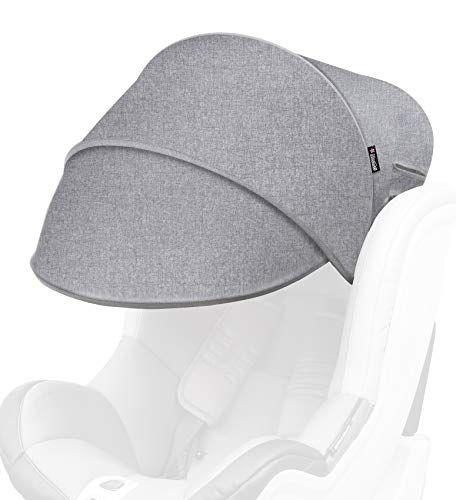 Manito Sun Shade Extender/Auxiliary Canopy for Car Seat (Black Grey) - color: Black Grey