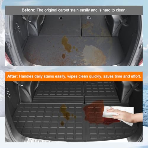 powoq Cargo Liner Compatible with 2020-2025 Hyundai Palisade Backrest Mat TPE Behind 3rd Row Replacement for 2020 2021 2022 2023 2024 2025 Hyundai Palisade Accessories (Trunk Mat with Backrest Mat) - size: Compatible With Palisade | 2020-2025