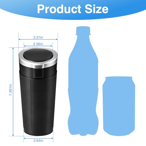 Car Trash Can Bin with Lid, Mini Leakproof Garbage Can for Vehicle, Cup Holder Trash Can, Small Trash Bin for Cars, Home, Bedroom, Office(Silver 01) - color: Silver 01