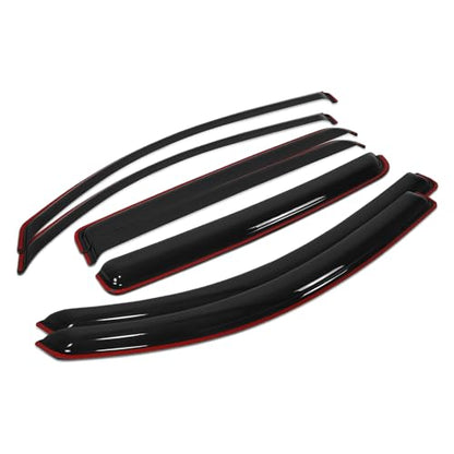 Auto Dynasty Rain Guards Tape-On Compatible with Toyota Tacoma Double (Extended) Cab 2016-2023, Acrylic Window Visors Deflector - size: 16-23 Toyota Tacoma Double (Extended) Cab
