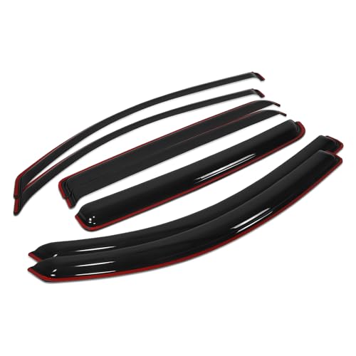 Auto Dynasty Rain Guards Tape-On Compatible with Toyota Tacoma Double (Extended) Cab 2016-2023, Acrylic Window Visors Deflector - size: 16-23 Toyota Tacoma Double (Extended) Cab