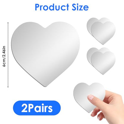 4 Pcs Heart Shaped Blind Spot Mirrors for Cars, Shatterproof Convex Glass with 360° Adjustment, Universal Stick On Side Mirror Accessories for Enhanced Safety on Cars, SUV, Trucks