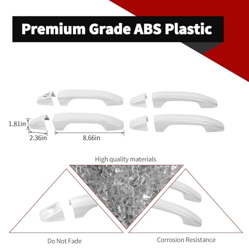 Voodonala White Door Handle Cover Trim Compatible with Chevy Colorado/GMC-Canyon 2014-2022 - color: White