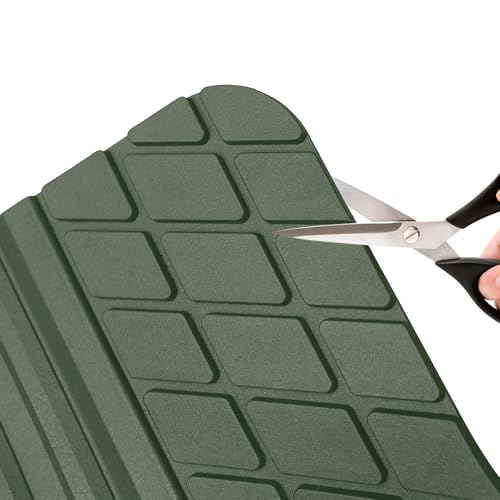 August Auto Heavy Duty Rubber Floor Mats， Durable All Weather Green with Carbon Aluminum Car Mats with Deep Dish Universal Waterproof Floor Mats for Sedan, SUVs, Truck, Vans Set of 4 (Green)