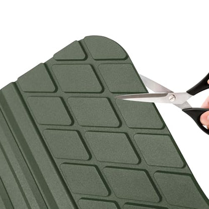 August Auto Heavy Duty Rubber Floor Mats， Durable All Weather Green with Carbon Aluminum Car Mats with Deep Dish Universal Waterproof Floor Mats for Sedan, SUVs, Truck, Vans Set of 4 (Green)