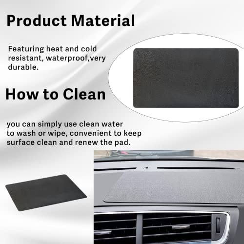 Car Dashboard Anti-Slip Rubber Pad, Multifunctional 10.6 x 5.9 Universal Non-Slip Car Magic Dashboard Gel Latex Pad for Cell Phones, Sunglasses, Keys, Coin and More Use (Black/Car Texture)