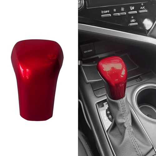 Car Gear Shift Knob Cover, Gear Shifter Cover, Sport Style Print Auto Gear Shift Knob Cover Trim, Shift Lever Cover Accessories Fit for Toyota Camry 2018-2025 Corolla 2019-2024 (Red) - color: Red