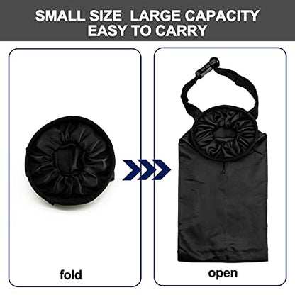 2 Pcs Car Trash Bag Car Trash Can Hanging Back Seat Car, Car Garbage Bag with Storage Pockets, Washable Eco-Friendly Car Garbage Can for Outdoor Traveling & Home Use (Black)