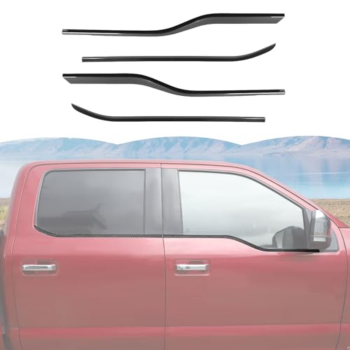 RT-TCZ Window Trim Strip Cover Window Molding Trim Cover Decoration Exterior Accessories for Ford F150 2015-2020 (Black Carbon Fiber) - color: Black Carbon Fiber