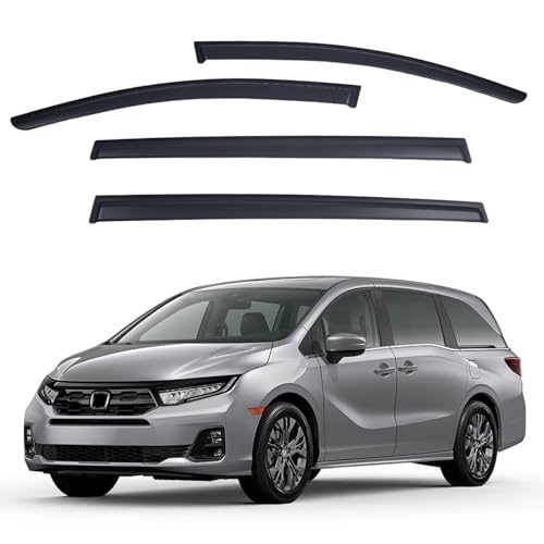 Window Visors Rain Guards Compatible with Honda Odyssey 2018-2026, Out-Channel Side Window Wind Deflectors Vent Shades Accessories, Dark Smoke 4 Pcs, 2019 2020 2021 2022 2023 2024 2025 - size: 2018-2026 Honda Odyssey