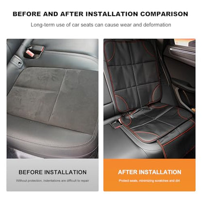 Car Seat Protection Pad, Waterproof 600D Fabric Auto Seat Cover with Thick Padding & Storage Pockets, Anti-Slip Large Protective Cover Mat for Most Vehicle Front Seats (Black & Red) - color: Black & Red