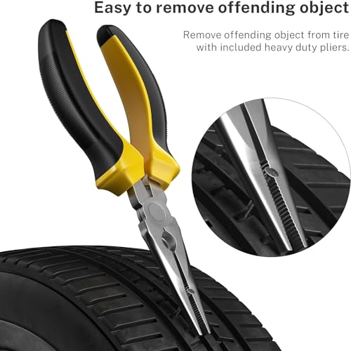 AUTOWN Flat Tire Repair Kit with Plug 68 Pcs for Car, Motorcycle, ATV, Jeep, Truck, Tractor Flat Tire Repair (2-Pack) (Set of 2-68pcs) - size: Set of 2-68pcs