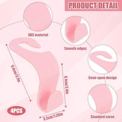 4 PCS Car Seat Hooks Set,Universal Car Headrest Hooks for Bags Purses Groceries, Back Seat Organizer Hanger,Pink - color: Pink