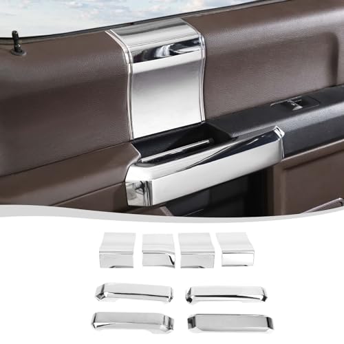 Voodonala for F150 2015-2020 Interior Door Handle Cover with Door Panel Cover Compatible with Ford F-150 2015-2020, F150 Interior Accessories 8Pcs(ABS,Chrome) - color: Chrome, size: 8Pcs