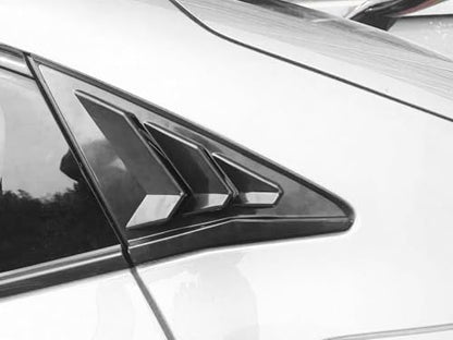 YINGTUU for Honda Civic Accessories 10th Gen 2016-2021 Window Louvers Racing Style Triangular Window Glass Blinds Hatchback Dumb Black - color: Rear Side Window for Hatchback-dumb Black