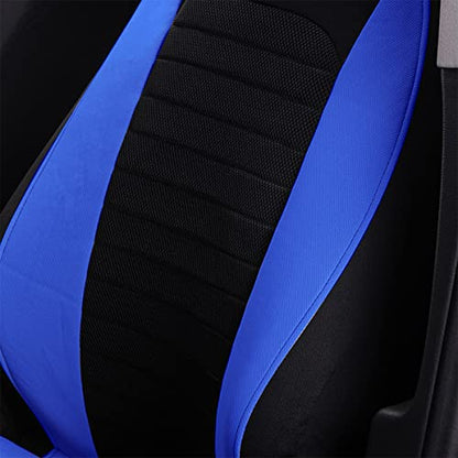 Moly Magnolia Car Front Seat Covers, Blue, Mesh, Universal Fit, Compatible with Car, Truck, Van, SUV, Automotive Front Seat Cover Pair - color: Blue