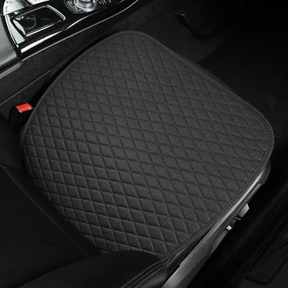 West Llama Linen Car Seat Covers,Bottom Seat Covers for Cars Include 2 Piece Front Driver Seat Pad Mat Universal Fits 90% Vehicles,SUVs,Cars,Sedans(2Piece-Black) - color: B-Black, size: 2 Front Bottom Seat Covers