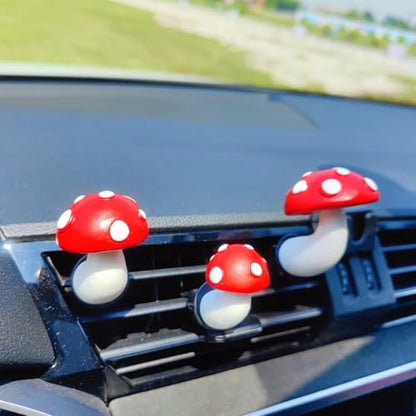 Cute Car Air Freshener Vent Clips, 3D Design Mushroom Diffuser Vent Clip, Air Conditioning Decoration Car Accessories for Women and Men
