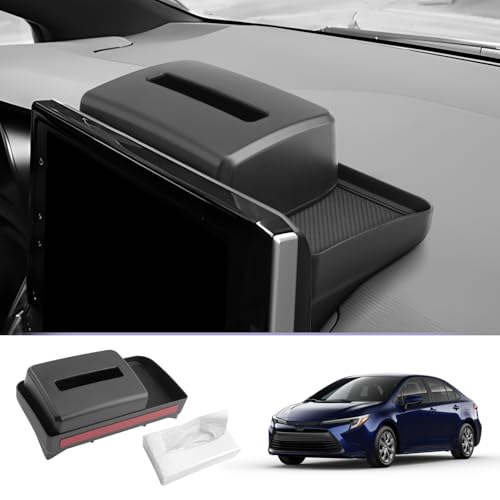 LUWU Dashboard Storage Tray Compatible with 2019-2024 2025 Toyota Corolla / 2022 2023 2024 Corolla Cross Accessories Center Console Display Box Hidden Tray Silicone Organizer Tray w/Tissue Box - color: 2019-2025 Corolla Dashboard Box w/Tissue Box