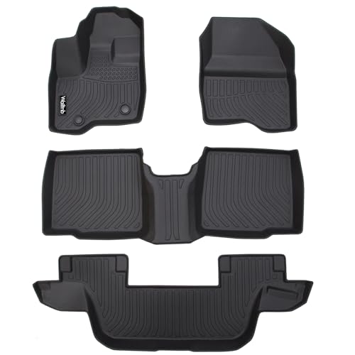Floor Mats Custom for Ford Explorer 2011-2014 7 Passenger Models Bench Seat All Weather Protection TPE Waterproof Non-Slip Durable Floor Liners Fits Front& 2nd&3rd Row Accessories Black - style: 8)For Ford explorer 7 seat 2011-2014 Mat