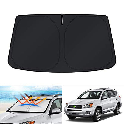 KUST Windshield Sun Shade for Toyota RAV4 2006 2007 2008 2009 2010 2011 2012 Accessories Custom Fit Sunshade Foldable Window Sun Protector Block UV Rays Keep Car Cooler - size: FOR | Toyota RAV4 2006-2012