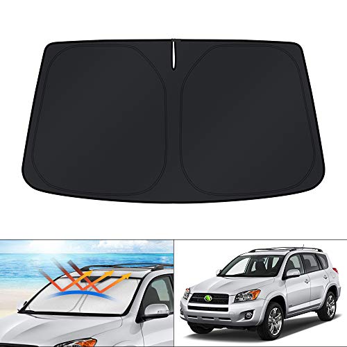 KUST Windshield Sun Shade for Toyota RAV4 2006 2007 2008 2009 2010 2011 2012 Accessories Custom Fit Sunshade Foldable Window Sun Protector Block UV Rays Keep Car Cooler - size: FOR | Toyota RAV4 2006-2012