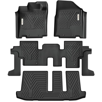 YITAMOTOR Floor Mats for Nissan Pathfinder 2013-2020, Infiniti QX60 2014-2020, JX35 2013, Custom Fit All Weather Anti-Slip TPE Rubber Mat, Pathfinder Accessories, 3 Row Automotive Floor Liners, Black - style: 13-20 Pathfinder/13 Infiniti JX35/14-20 Infini