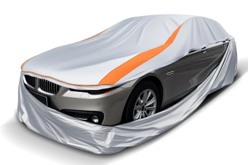 Sliver Full Enclosed Small Car Covers Universal Fit Miata,Mini Cooper,Z1/Z3,SLK-Class,Polo/Rabbit 1975-1984,Fiesta,Solstice,Yaris/MR2,Honda S2000,Saturn Sky,Chrysler Crossfire,Fiat 124 Spider - size: 5.For Sedan/Coupe/Hatchback Length up to 165 in