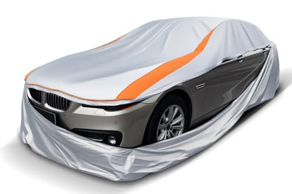 Sliver Full Enclosed Car Cover Universal Fit VW Beetle/Golf,Porsche Boxster,350z/370z,Audi TT/A3,BMW Z4,Supra A90/Integra,BRZ,RX-8,Clubman Sedan/Coupe/Hatchback/Cabrio Length 165-177 in - size: 4.For Sedan/Coupe/Hatchback Length 165-177 in