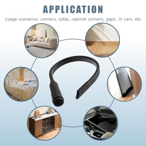 25-Inch,Universal Vacuum Crevice Tool Attachment Flexible Brush Kit, For All 1-1/4"(32mm) Or 1-3/8"(35mm) Inner Diameter Vacuum Hoses（2pack）