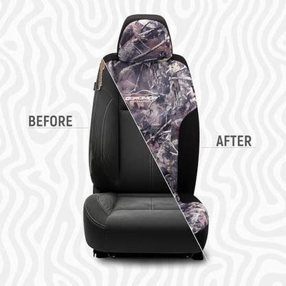 CAROMOP Premium Camo Front Seat Covers – Waterproof Wear Resistant Neoprene & Oxford Fabric, Airbag Compatible, Universal Fit for Cars, Vans, Trucks & SUV