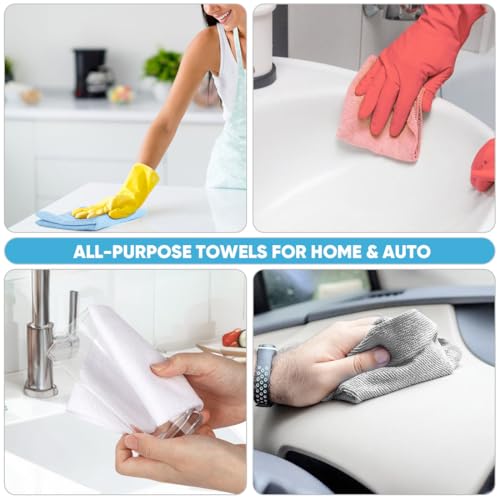 AIDEA Microfiber Cleaning Cloth Roll, Grey 75PK, Reusable Paper Towels Tear Away Cloth, Microfiber Towels for Cars, Wash Cloths, Lint Free Rags for House, Kitchen,Window,Cleaning Supplies 11.5"×11.5" - color: Grey