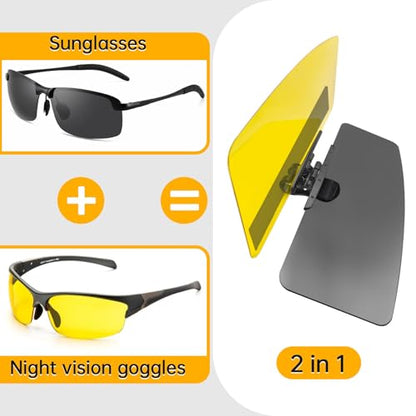 Upgraded Car Sun Visor Extender + Siding Day and Night, Easy to Install, Universal UV400 Anti-Glare Design, Effectively Resists Glare, UV Rays, and Snow Blindness, Ensuring Driving Safety - size: Sun Visor for Car-Siding-D N