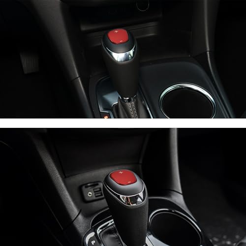 TOMALL Stainless Steel Car Gear Shift Knob Cover Compatible with Chevy Equinox 2018-2020 Shift Panel Trim Gear Lever Cover Trim for Car Interior Center Console Accessories (Red) - color: Stainless Gear-Red