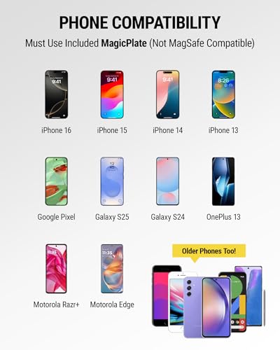 Scosche MagicMount Replacement Metal Plate Kit, Large Metal Plates with Strong Adhesive for Car Magnet Phone Mount Magnetic Cell Phone Holder, Universal Fit with All Devices and Cases, Black, 2-Pack - size: 2 Plates, style: Original