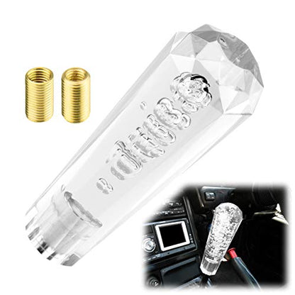 EZAUTO WRAP Shift Knob Stick Crystal Transparent Bubble Clear Transparent Throw Gear Shifter 15cm - color: Clear Transparent, size: 15cm