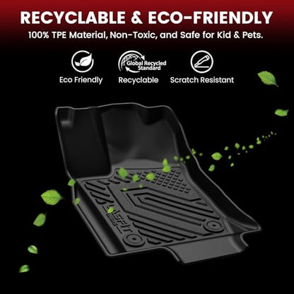 LASFIT Floor Mats&Trunk Mat&Backrest Mats for Dodge Durango 2013-2026, Fit 2nd Row Bench Seat(7seats), Not for 2nd Row Bucket Seat(6seats/5 Seats), All Weather TPE Custom Fit Cargo Liner, Black - style: 7) Durango 7 Seats | 2016-2026 | Floor Mats Full Set
