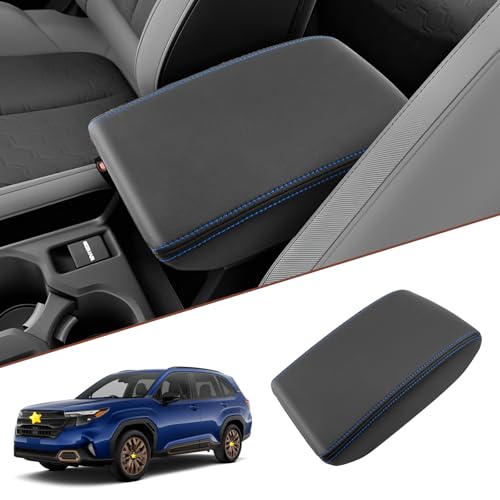 SKTU Upgrade 2025 Forester Center Console Cover for 2025 Subaru Forester (Base/Premium/Sport/Limited/Touring) Armrest Cover Subaru Forester 2025 Accessories Console Cushion (Blue Line) - color: for 2025 Forester Blue Line