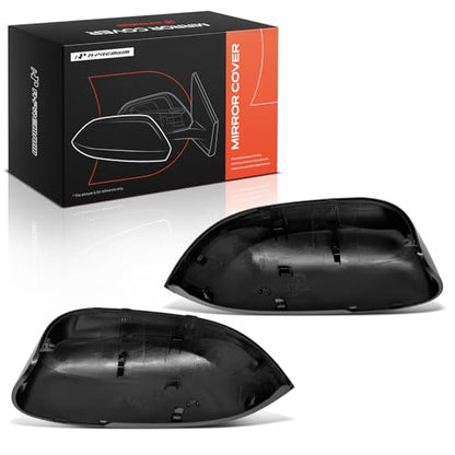 A-Premium 2 PCS Driver and Passenger Side Rearview Mirror Covers Caps - Compatible with Kia Soul 2014-2019 - Smooth Black, Without Turn Signal Hole