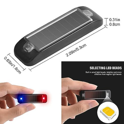2Pack Solar Warning Lamp,WONFAST Waterproof Mini LED Solar Car Flashing Alarm Safety Lamp Bar Emergency Security Strobe Light for Bike Motorcycles SUV Truck Vehicle Night Driving (Red/Blue) - color: Red/Blue
