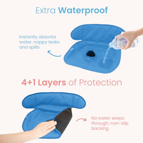 Piddle Pad 2-Pack, Potty Training Car Seat Protector, Toddler Car Seat Cover & Stroller Protector, Machine Washable Waterproof Car Seat, Anti-Slip, Universal Fit (Blue) - color: Blue