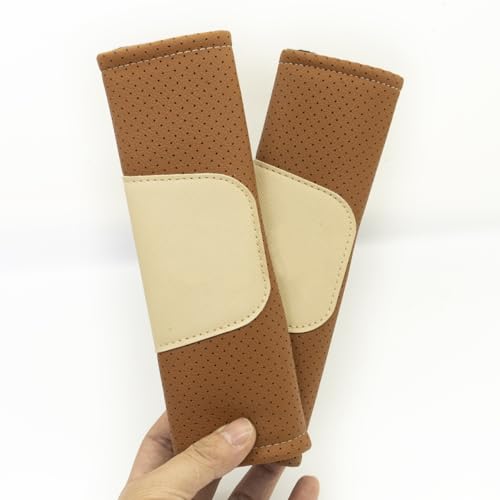 Set of Soft Auto Seat Belt Cover Seatbelt Shoulder Pad 2 PCS for a More Comfortable Driving Compatible with All Cars Brown - color: Brown