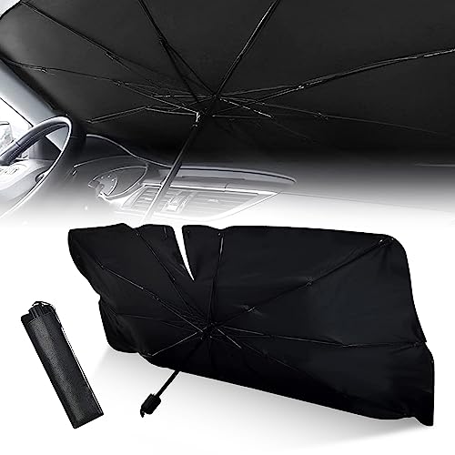 1 PC Windshield Sun Shade for Car, Foldable Reflective Sunshade for Front Window Protect Vehicle from UV Sun and Heat, Keeps Vehicle Cool Fit Most Vehicles - Opening Design (55 x 31 inches) - size: 55"*31" # Opening Design