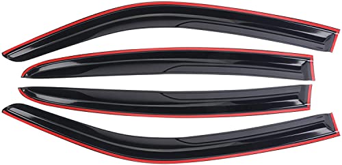 Tape-on Side Window Visor Deflector Rain Guard Set for 2011-2022 Dodge Charger Side Window Visor Rain Sun Wind Deflectors Guard Vent Shade Black 4 PCS 94313 - size: 2011-2022 Dodge Charger