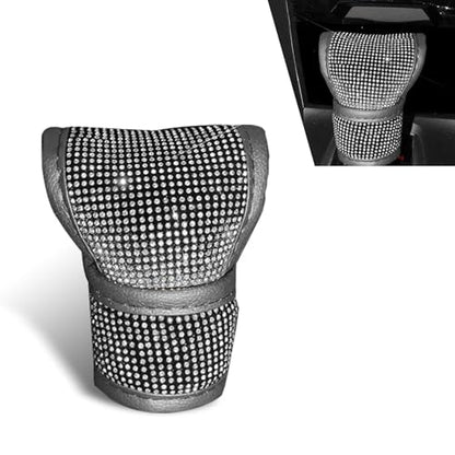 Bling Gear Shift Knob Cover, Anti-Scratch Crystal Glitter Rhinestones Car Gear Stick Protector, Automotive Diamond Shifter Cover, Universal Vehicle Decoration Accessories for Women (White)