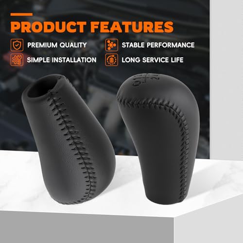 GoaMotors 6 Speed Leather Manual Gear Shift Knob for Toyota for Tacoma 2005-2015, Black