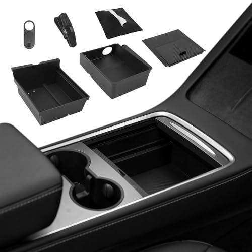 2021-2024 Tesla Model Y Center Console Organizer Tray Accessories Compatible with Model 3 (2021-2023) Storage Box Armrest Compartment Insert - size: 6PC(21-24) Tesla Model Y & (21-23) Tesla Model 3