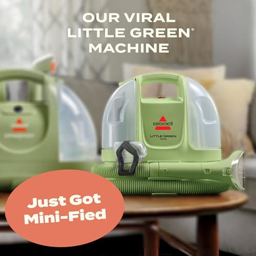 BISSELL Little Green Mini Portable Carpet and Upholstery Deep Cleaner, Car/Auto Detailer, with HydroRinse Self-Cleaning Tool and 4" Tough Stain Tool, Tea Green, 4075 - style: Little Green Mini